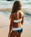 Ruffle Bikini in Blue and Ivory