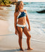 Ruffle Bikini in Blue and Ivory