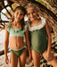Ruffle Swimsuit in Sage Green and Ivory
