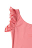 One Shoulder Ruffle Swimsuit in Blush Pink