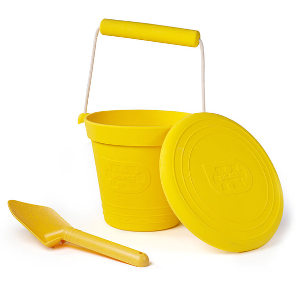 Yellow Silicone Bucket, Flyer and Spade Set