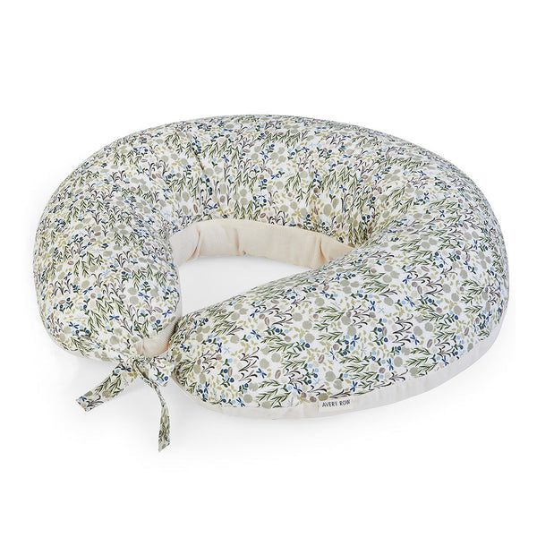 Nursing pillow in riverbank print by Avery Row