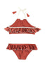 Ruffle Bikini in Terracotta and Ivory
