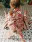 Girl's Kaftan Dress - Red Floral