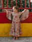 Girl's Kaftan Dress - Red Floral
