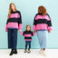 Adult and Mini Me Stripe Bubble Stitch Matching Jumpers