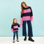 Adult and Mini Me Stripe Bubble Stitch Matching Jumpers