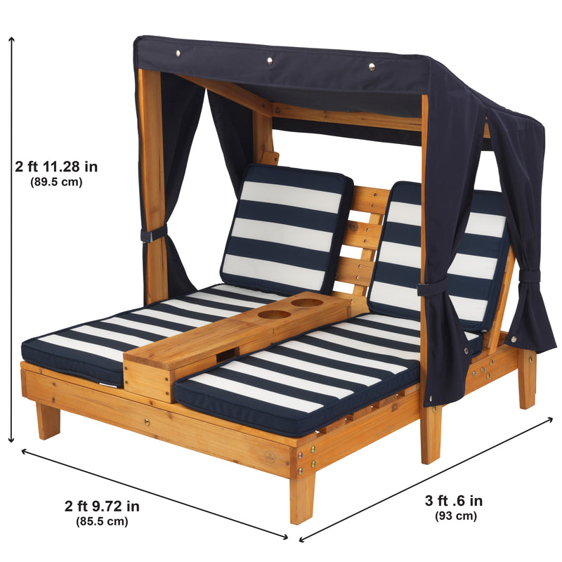 Double Chaise Lounge - Navy