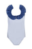 Ruffle Detail Swimsuit in Cloud Grey