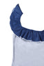 Ruffle Detail Swimsuit in Cloud Grey