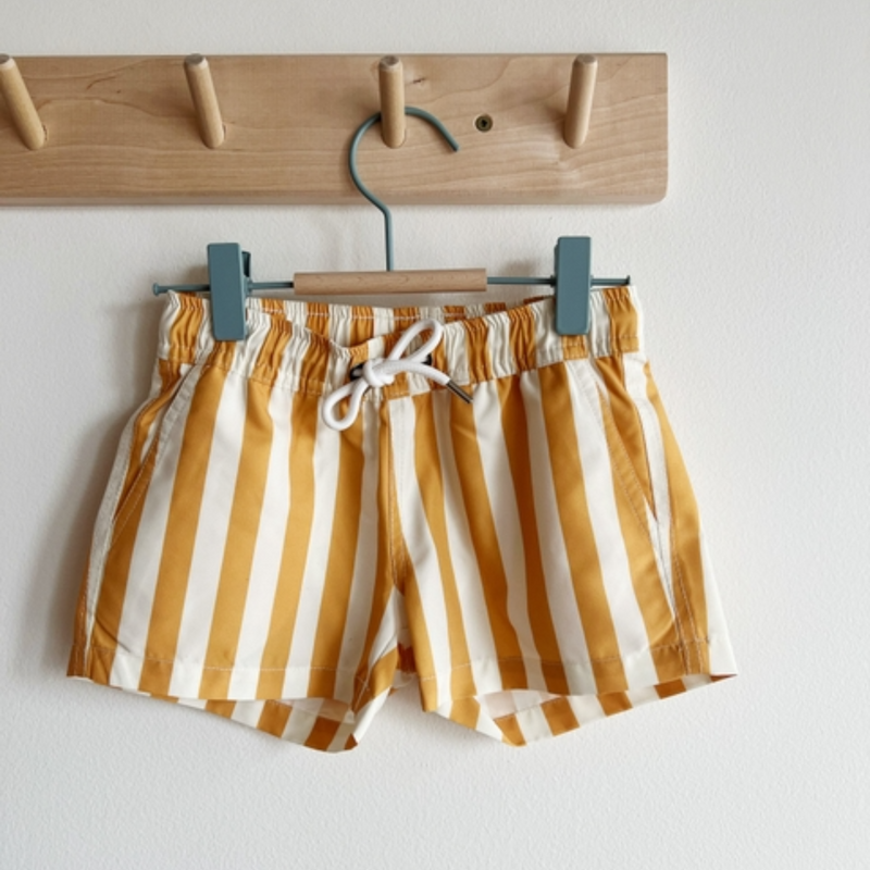 Eco-swim Boardshorts - Mustard Stripe