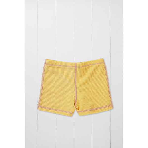 Ribbed Mini Swim Shorts - Yellow