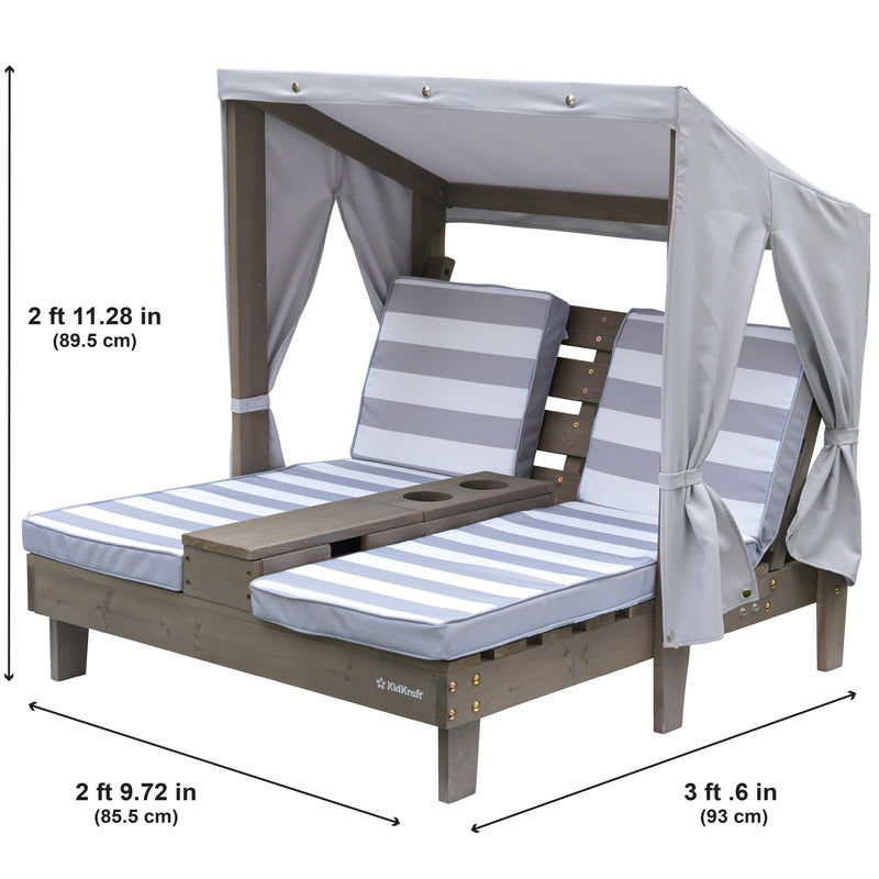 Double Chaise Lounge - Grey