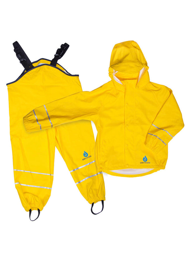 Yellow Waterproof Jacket & Dungaree Set