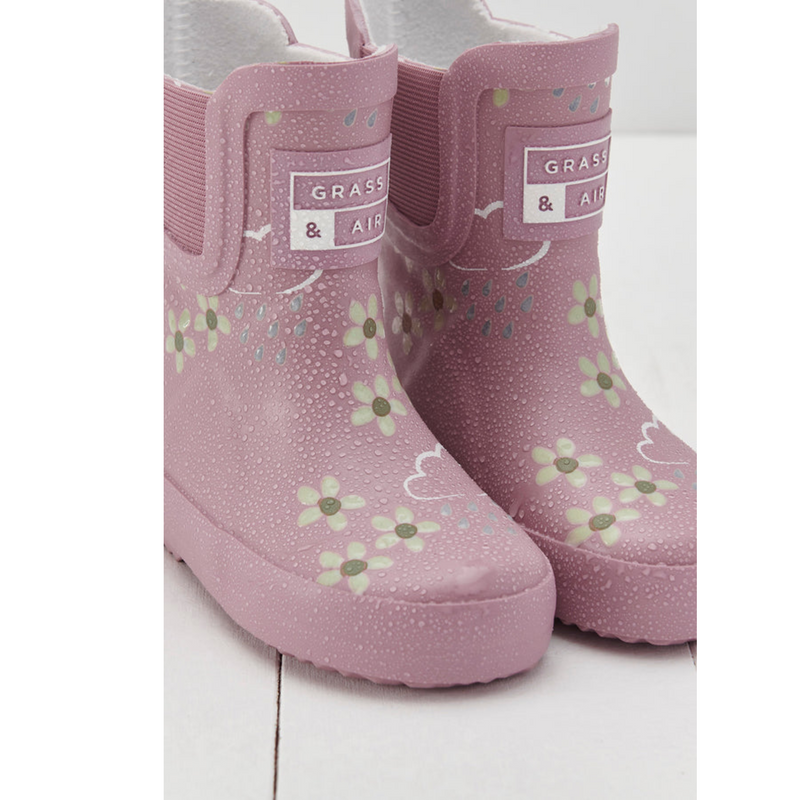 Kids Floral Shortie Wellies - Pink