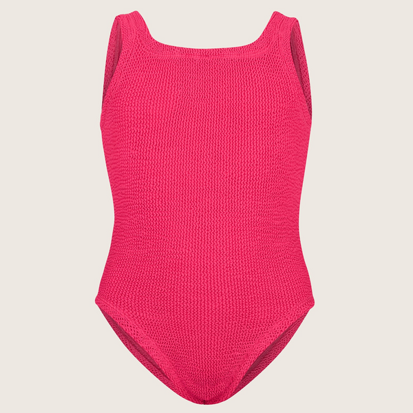 Kids Classic Crinkle Swimsuit - Hot Pink