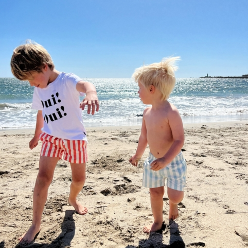 Eco-swim Boardshorts - Coral Stripe