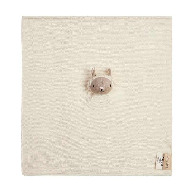 Flat image of the sheep cuddle toy for babies by Avery Row