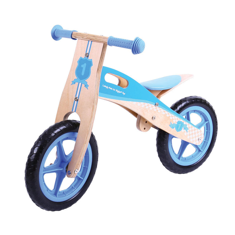 Wooden Balance Bike - Blue