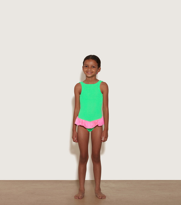 Baby Duo Denise Swimsuit - Lime/Pink