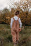 Organic Pull On Dungarees - Beige Cord