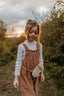 Organic Pull On Dungarees - Beige Cord