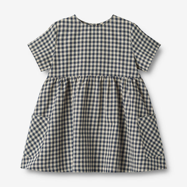 S/S Blue Checked Dress