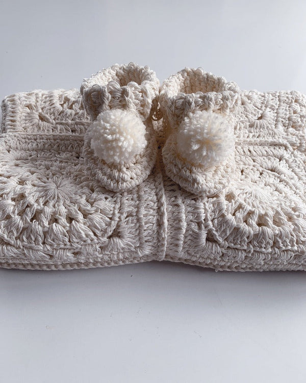Organic Cotton Crochet Blanket