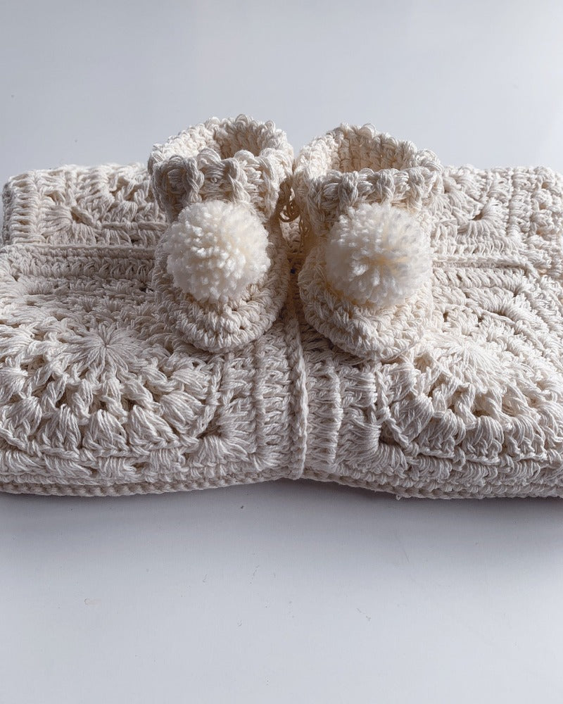Organic Cotton Crochet Blanket