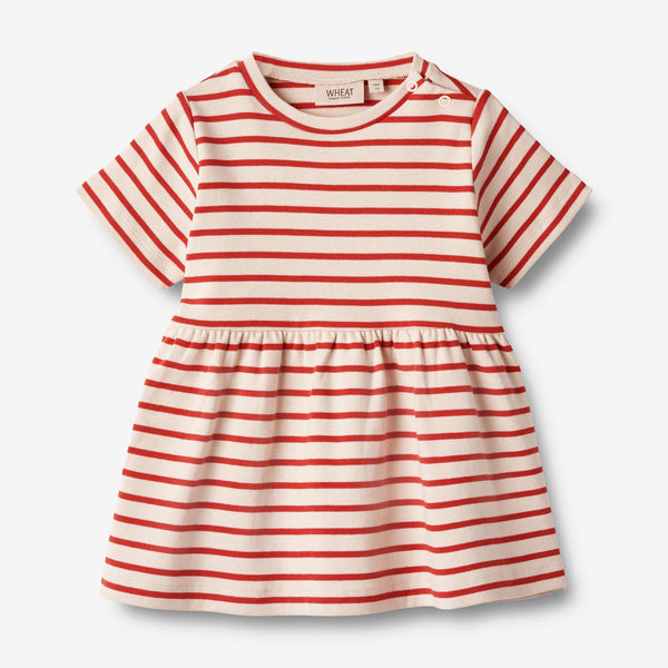 Anna S/S Jersey Dress - Red Stripe