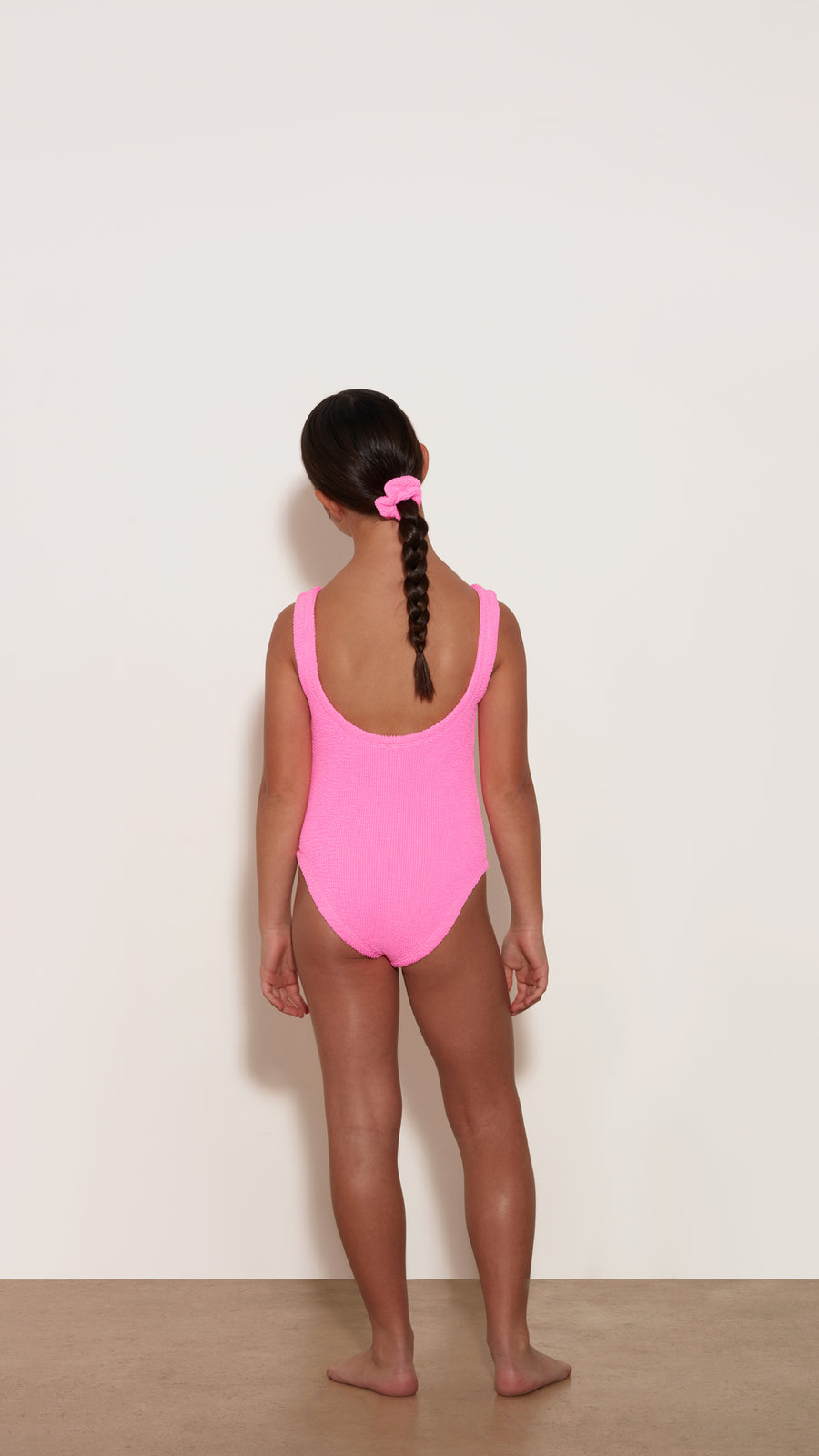 Kids Classic Crinkle Swimsuit Pink www.thelittleplace