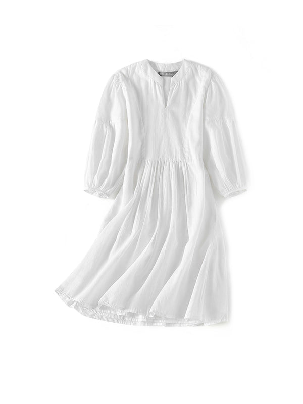 Cotton Kaftan Girl's Dress - White