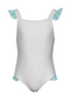 Stripe Square Neck Ruffle Strap Swimsuit