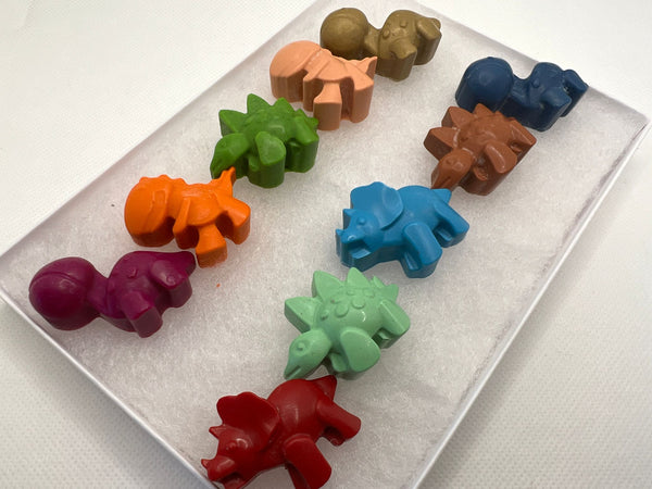 Natural Beeswax Crayons - Dinosaur Box of 10